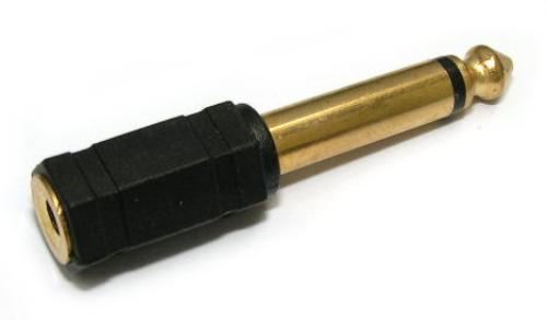 6.3mm Audio Plug Mono To 3.5mm Audio Jack Mono Gold (JT2-1164A)